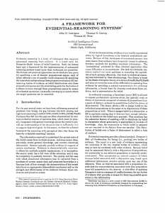 A  FRAMEWORK FOR EVIDENTIAL-REASONING SYSTEMS*