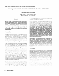 USING  QUALITATIVE  REASONING  TO  UNDERSTAND ... Abstract Chidanand Se  June  Hong