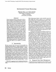 Incremental Causal Thomas Dean