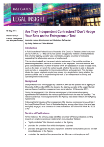 Are They Independent Contractors? Don't Hedge Introduction