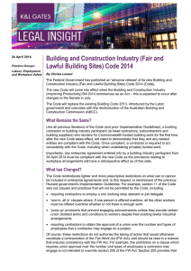 Building and Construction Industry (Fair and Lawful Building Sites) Code 2014