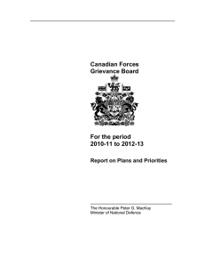 Canadian Forces Grievance Board For the period