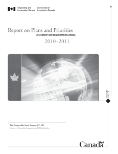 Report on Plans and Priorities 2010–2011 2009–2010 RPP