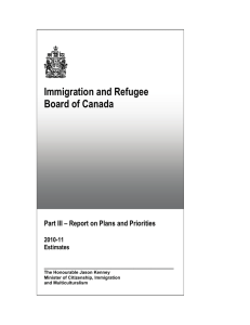 Immigration and Refugee Board of Canada _____________________________