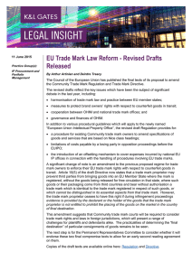EU Trade Mark Law Reform - Revised Drafts Released