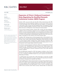 Asia Alert Expansion of China’s Outbound Investment Rules Regulating the Qualified Domestic