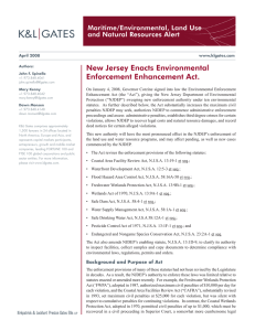 New Jersey Enacts Environmental Enforcement Enhancement Act. Maritime/Environmental, Land Use