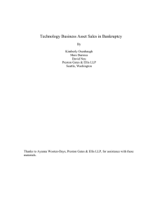 Technology Business Asset Sales in Bankruptcy