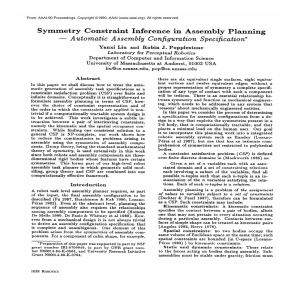 Symmetry Constraint  Inference  in  Assembly  Planning