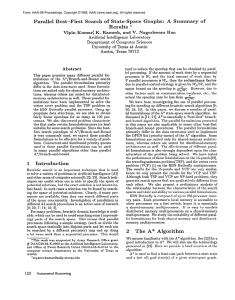 Parallel  Best-First Search  of  State-Space Graphs: A  Summary