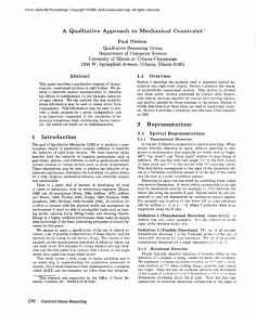 ualitative  Approach  to echanical  Constraint  *