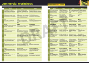 Commercial workshops FREE Workshops are to attend