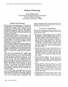 Robot  P Drew  McDermott Robots  and  Planning