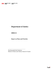 Department of Justice 2010-11 Report on Plans and Priorities