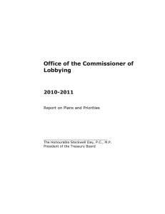 Office of the Commissioner of Lobbying 2010-2011