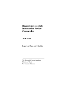 Hazardous Materials Information Review Commission 2010-2011