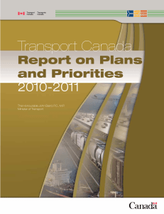 Transport Canada 2010-2011 Report on Plans and Priorities