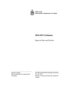 2010-2011 Estimates Report on Plans and Priorities