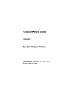 National Parole Board 2010-2011 Report on Plans and Priorities