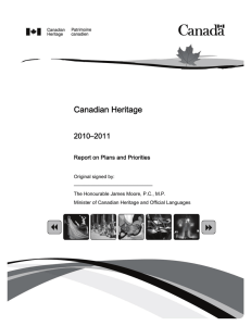 Canadian Heritage 2010–2011