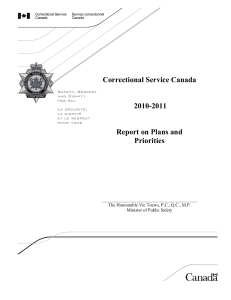 Correctional Service Canada 2010-2011 Report on Plans and