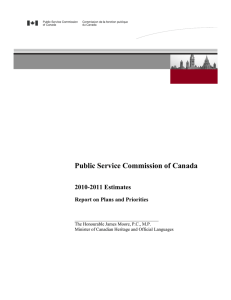 Public Service Commission of Canada 2010-2011 Estimates  Report on Plans and Priorities