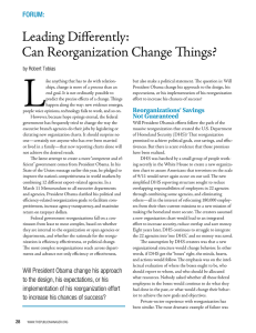 L Leading Differently: Can Reorganization Change Things? ForUM: