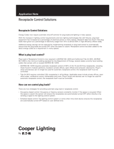 Receptacle Control Solutions INS # Application Note