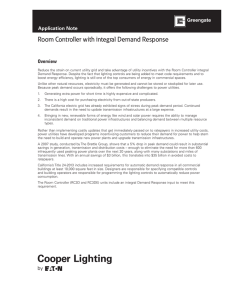 Room Controller with integral Demand Response INS # Overview Application Note