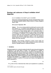 Breakage  and  coalescence  of drops  in ... dispersions