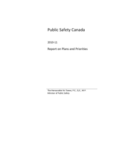 Public Safety Canada  Report on Plans and Priorities  2010‐11   