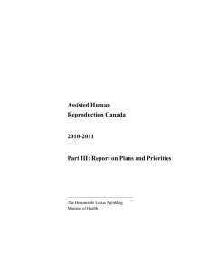 Assisted Human Reproduction Canada 2010-2011
