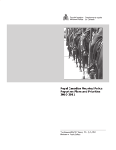 Royal Canadian Mounted Police Report on Plans and Priorities 2010-2011 1