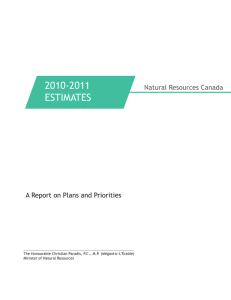 2010-2011 EstimatEs Natural Resources Canada a Report on Plans and Priorities