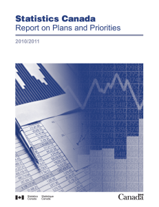 Statistics Canada Report on Plans and Priorities 2010/2011