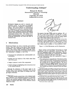 Understanding  Linkages* Howard  E.  Shrobe Abstract