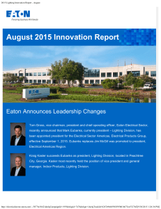 August 2015 Innovation Report Eaton Announces Leadership Changes