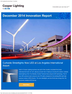 December 2014 Innovation Report urbside Streetlights Now LED Airport