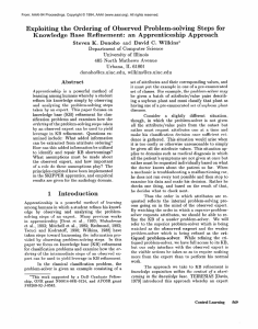 Exploiting  the  Ordering  of  Observed ... owledge  Base  Refinement:  an  A