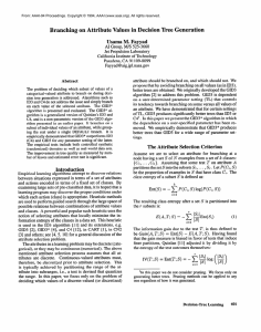 Branching  on  Attribute  Values  in ... Usama  M. Fayyad AI