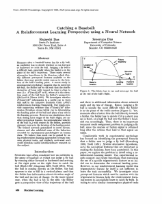 Catching  a  IBaseball: A  Reinforcement Rajarshi  Das