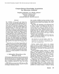 Corpus-Driven  Knowledge  Acquisition for  Discourse  Analysis