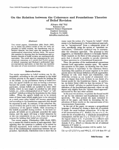 On  the  Relation  between  the ... Theories elief  Revision Alvaro  de1  Val