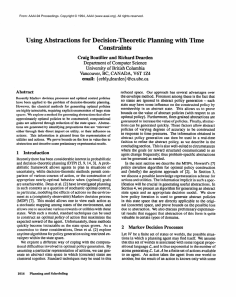 Using  Abstractions  for  Decision-Theoretic  Planning ... Constraints