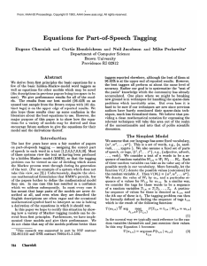 Equations  for  Part-of-Speech Tagging