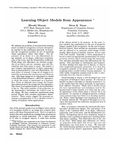 Learning  Object  Models  from  Appearance *
