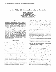 Bottleneck Reasoning  for  Scheduling Nicola  Muscettola