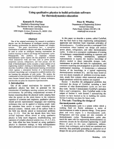 Using  qualitative  hysics  to build  articulate ... for thermodynamics  education Kenneth  D. Forbus