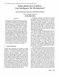 Robot  Behaviour  Conflicts: an  Intelligence Amol  Dattatraya