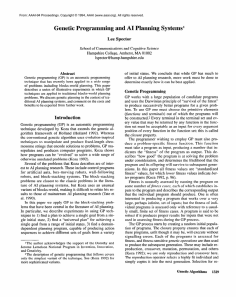 Genetic  Programming  and  AI Planning  Syste